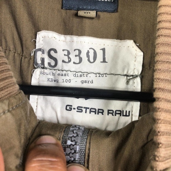 G Star Raw Astron Art Bomber Jacket Size Medium Womens Distressed Olive - Picture 8 of 9